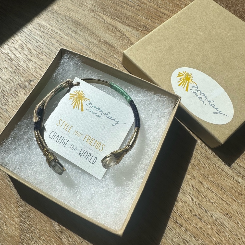 Noonday Collection Gold and Green Bracelet